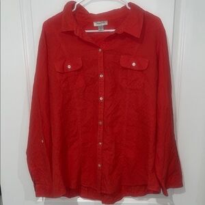 Dressbarn orange button-down Blouse